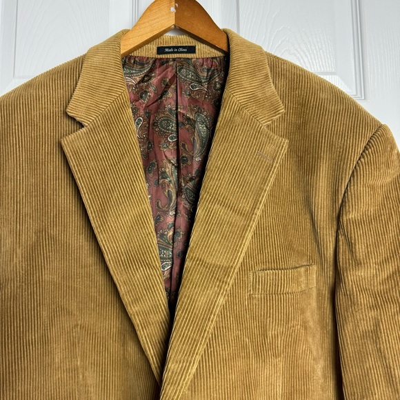 Lauren Ralph Lauren Mens Corduroy Blazer Jacket in Camel Brown - Picture 2 of 7